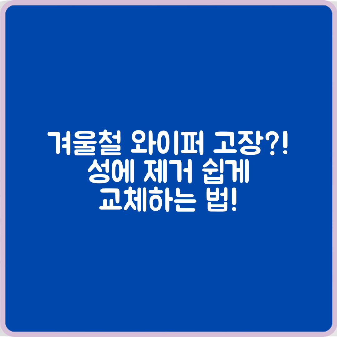 겨울철 와이퍼 고장? 쉽게 성에 제거하고 교체하는 법!
