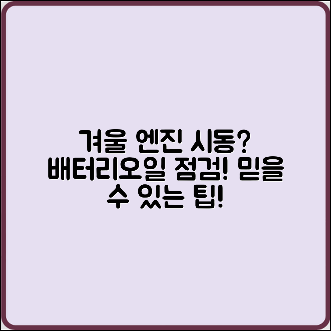 겨울철 엔진 시동 느림? 믿을 수 없는 배터리·오일 점검법!
