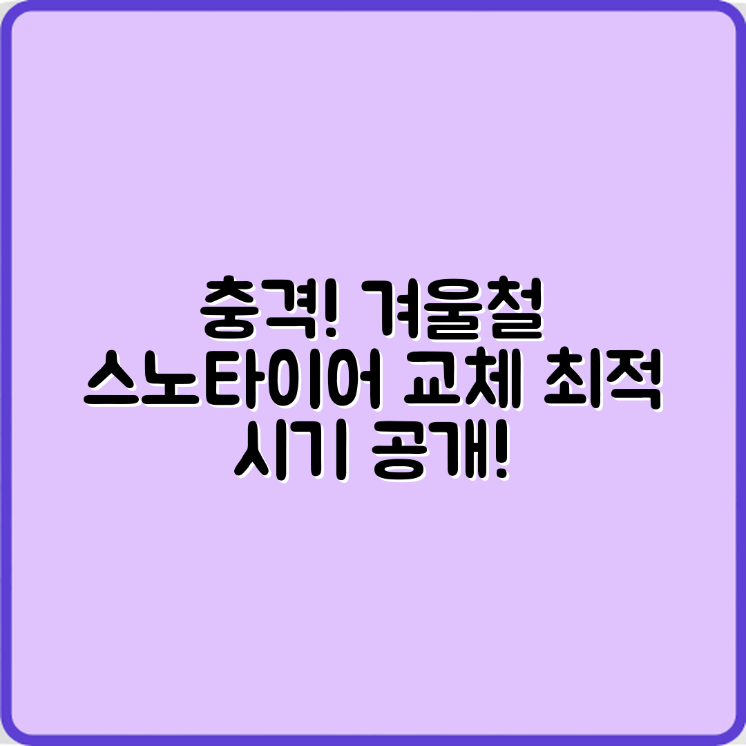 충격적인 겨울철 스노우타이어 교체 시기!